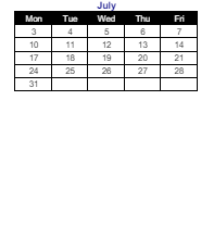 District School Academic Calendar for B. W. Tinker School for July 2023