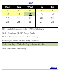 District School Academic Calendar for Maloney Interdistrict Magnet School for June 2024