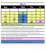 District School Academic Calendar for B. W. Tinker School for March 2024