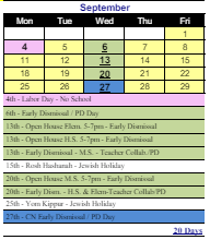 District School Academic Calendar for B. W. Tinker School for September 2023