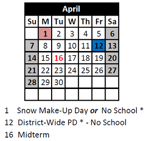 District School Academic Calendar for Poyner Elementary for April 2024