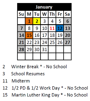 District School Academic Calendar for Poyner Elementary for January 2024