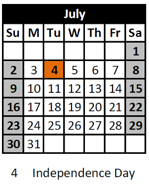 District School Academic Calendar for Poyner Elementary for July 2023