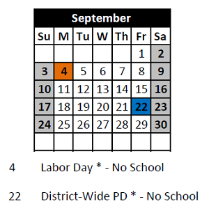 District School Academic Calendar for Poyner Elementary for September 2023