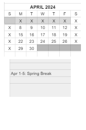 District School Academic Calendar for Wawasee Middle School for April 2024