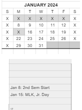 District School Academic Calendar for Wawasee Middle School for January 2024