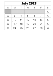District School Academic Calendar for Wawasee Middle School for July 2023