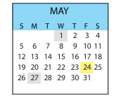 District School Academic Calendar for Kettering Elementary School for May 2024