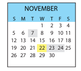 District School Academic Calendar for Kettering Elementary School for November 2023
