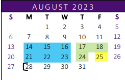 District School Academic Calendar for Mary Hoge Middle School for August 2023