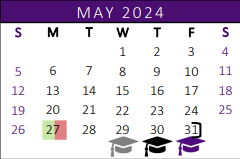 District School Academic Calendar for Memorial Elementary for May 2024