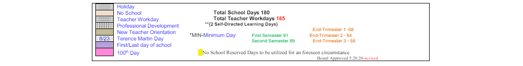 District School Academic Calendar Key for Valley View Elementary