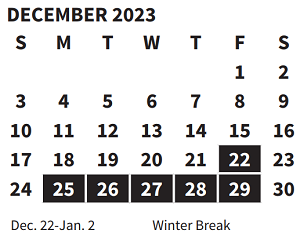 District School Academic Calendar for Crestview Elementary School for December 2023