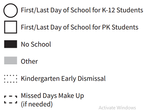 District School Academic Calendar Legend for Crestview Elementary School
