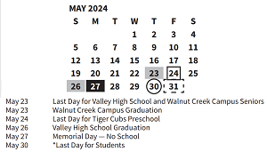 District School Academic Calendar for Crestview Elementary School for May 2024
