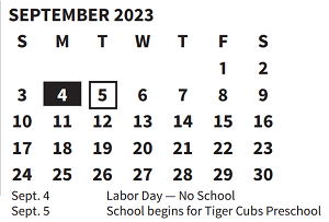 District School Academic Calendar for Crestview Elementary School for September 2023