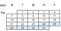 District School Academic Calendar for L E Berger Elementary School for August 2023