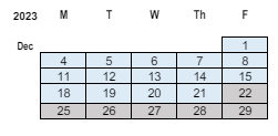 District School Academic Calendar for L E Berger Elementary School for December 2023