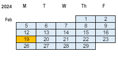 District School Academic Calendar for L E Berger Elementary School for February 2024