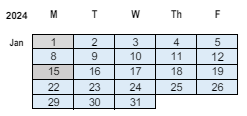 District School Academic Calendar for L E Berger Elementary School for January 2024