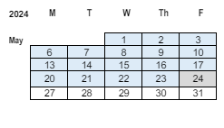 District School Academic Calendar for L E Berger Elementary School for May 2024
