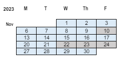 District School Academic Calendar for L E Berger Elementary School for November 2023