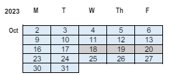 District School Academic Calendar for L E Berger Elementary School for October 2023