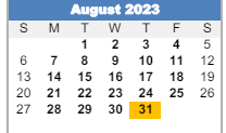 District School Academic Calendar for East Junior High School for August 2023