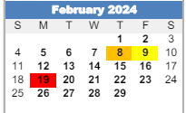 District School Academic Calendar for East Junior High School for February 2024