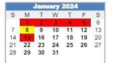District School Academic Calendar for Maddux Elementary School for January 2024