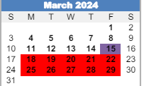 District School Academic Calendar for East Junior High School for March 2024