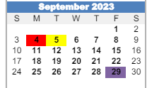District School Academic Calendar for East Junior High School for September 2023