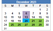 District School Academic Calendar for Western High School for December 2023