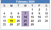 District School Academic Calendar for Western High School for February 2024