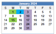 District School Academic Calendar for Western High School for January 2024