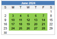 District School Academic Calendar for Western High School for June 2024