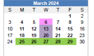 District School Academic Calendar for Western High School for March 2024