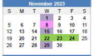 District School Academic Calendar for Western High School for November 2023