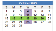 District School Academic Calendar for Western High School for October 2023