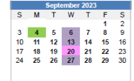 District School Academic Calendar for Western High School for September 2023