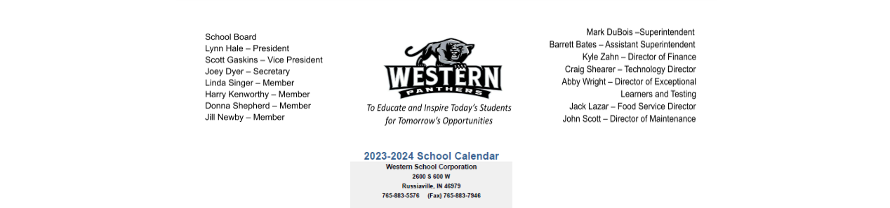 District School Academic Calendar for Western High School