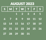 District School Academic Calendar for Robert Frost Elementary School for August 2023