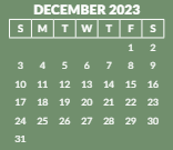 District School Academic Calendar for Robert Frost Elementary School for December 2023