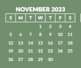 District School Academic Calendar for Robert Frost Elementary School for November 2023