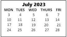 District School Academic Calendar for Juniper Park for July 2023