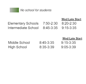 District School Academic Calendar Legend for Maple Glen Elementary