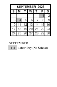 District School Academic Calendar for Maple Glen Elementary for September 2023