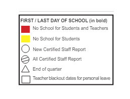 District School Academic Calendar Legend for Carl A Swanson Elementary Sch