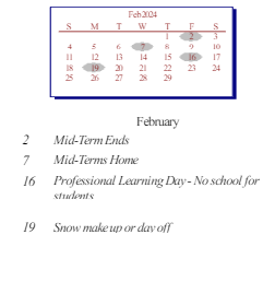 District School Academic Calendar for Westview Elementary School for February 2024