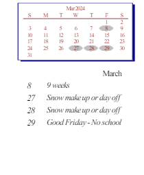 District School Academic Calendar for Westview Elementary School for March 2024